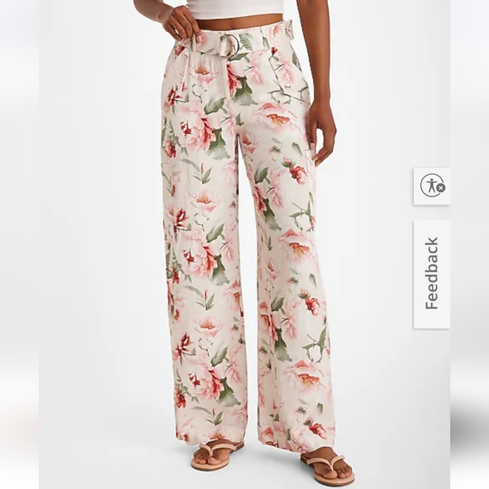 Express Floral Wide-Leg Pants